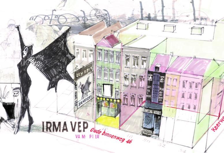 Tekening Karel Kindermans 2001: Irma Vep