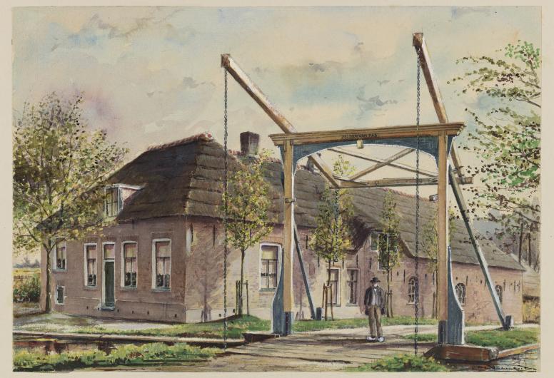 Boerderij Zelden van Pas in Bergschenhoek in 1927. Vervaardiger: J. Verheul. Collectie 4081, nr. Verheul-nr-91