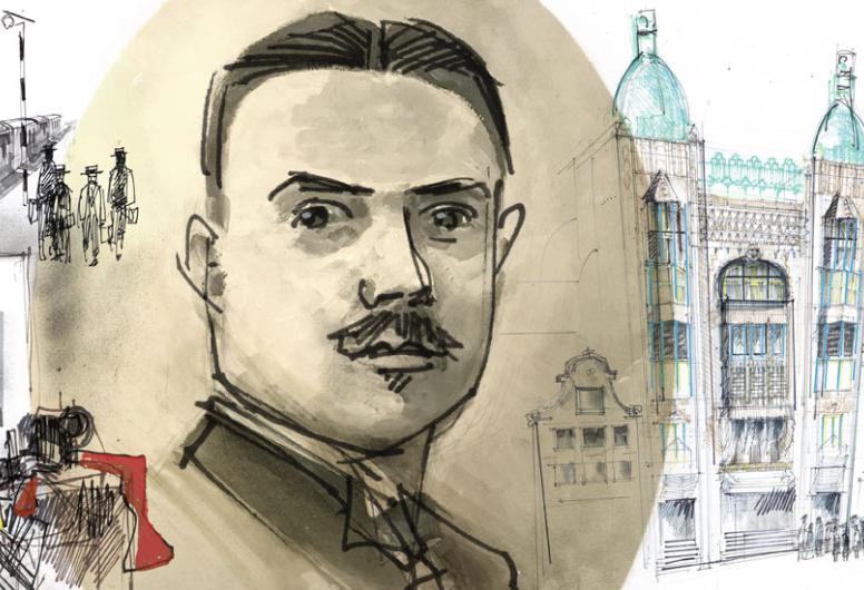 tekening in aquarelkleuren van Tuschinski