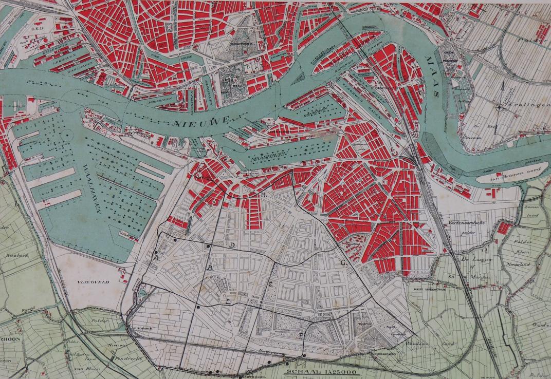 NL-RtSA_4001_1971-2246. Kaart van Rotterdam-Zuid. 1927