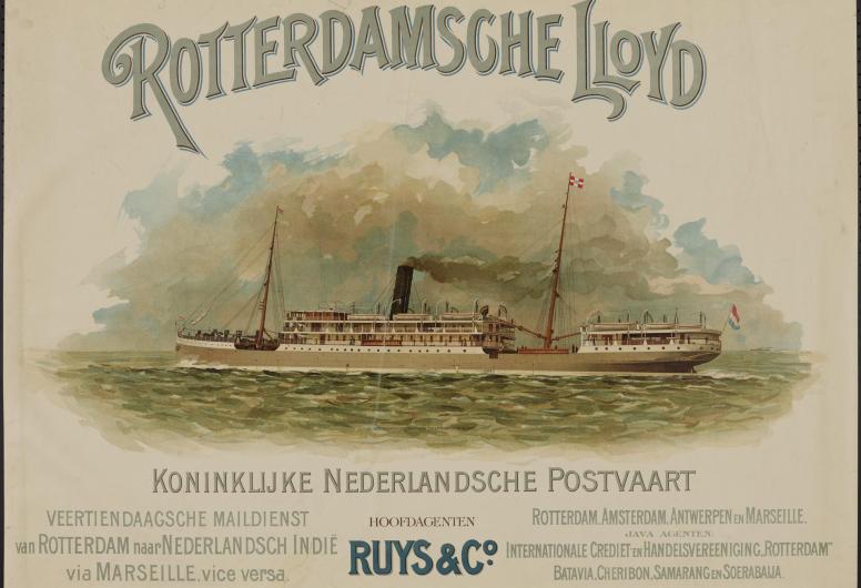 Rotterdamse Lloyd. Koninklijke Nederlandsche Postvaart Sindoro circa 1920.