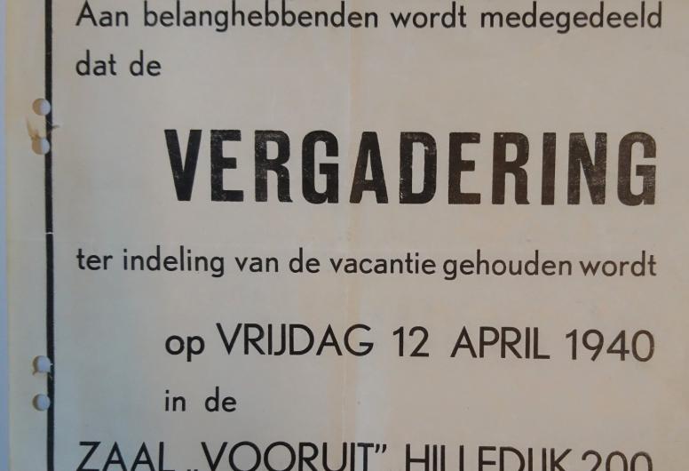 Vergadering aankondiging. Collectie 622-650