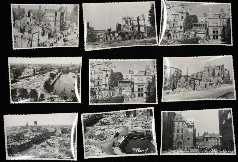 Losse puinfoto's, met karakteristieke kartelrand