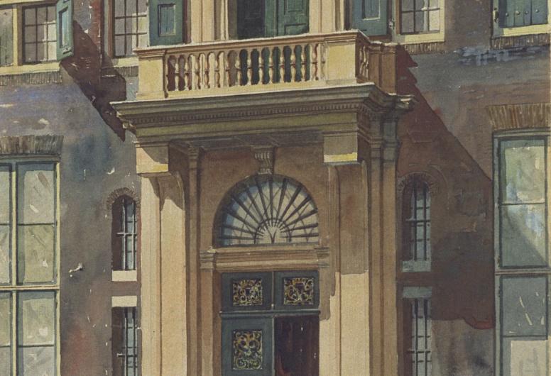 Het Oost-Indisch Huis aan de Boompjes nummer 90. Vanaf begin 19e eeuw het Vrij Entrepôt van de Gemeente Rotterdam. Door J. Verheul Dzn., 1934